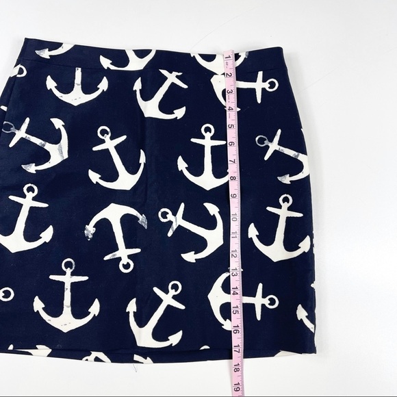 J.CREW Nautical Navy Anchor Print Mini Skirt Size 4 - Picture 6 of 10